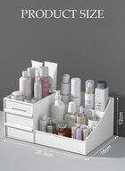 DUNISO Makeup Organizer, Cosmetic Desk Storage Box with Drawers Skincare Organizers for Dressing Table, Countertop, Bathroom Counter, Vanity Holder for Brushes, Lotions, Lipstick, Perfume - Image 4