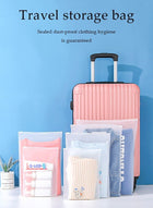 DUNISO 20 Pcs Travel storage bag set, semi transparent sealed plastic ziplock bag, waterproof wash bag, reusable, used for clothes, shoes, cosmetics, toiletries，35*45cm - Image 4