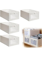 DUNISO 4-Piece Foldable OrganizerJeans Storage BoxWardrobe Clothes OrganizerVisible Linen Storage BoxDrawer Organizers For Clothing Washable Storage Box - Image 2