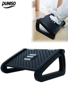 DUNISO Foot Rest Under Desk, 6 Height Adjustable Foot Rest with Massage Texture and Roller, Ergonomic Step Stool,Position for Home, Office, School (Black)