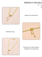 DUNISO Elegant Gold Color Round Pendant Necklace Clavicle Chain for Women Jewelry Wedding Gift - Image 3