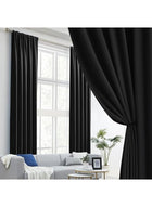 DUNISO 2 Panels Super Large Blackout Curtains (Black,132*241cm)Thermal Insulated Room Darkening Curtains, Grommet Light Blocking Blackout Drapes for Living Room