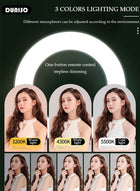 DUNISO Selfie Ring Light with Extendable Floor Tripod and Phone Holder, Dimmable LED Beauty Camera Ring light with 360 Shooting Arm for Makeup, Photo Selfie, Video Recording, Live Streaming - Image 3