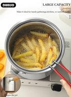 DUNISO Deep Fryer Pot with Fry Basket, Stainless Steel Oil Strainer Pot, Food Cooking Pot With Lid, Deep Fry Pan with Easy Grip Handle for Home Use, Stovetop Fryer with Basket for French Fries, Chicken Wings - Image 5
