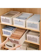 DUNISO 4 in 1 Wardrobe Clothes Organizer Foldable Visible Drawer Closet OrganizersWashable Drawer Box for Clothing, T-Shirt, Pants, Sweaters & Books (4-Pcs) - Image 2