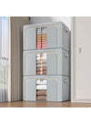 DUNISO 2 Pack 110L Wardrobe Clothes Organizer，Foldable Clothing Storage Boxes，Stackable Drawer Organizers,with Metal Frames，Handles，Transparent Windows, and Double Zippers，for Clothes, Jeans, Pants, Sweaters, Dresses