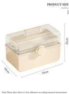 DUNISO Medicine Box Plastic Medicine Storage Box Family Emergency Kit Medical Kit 3 Layers Home First Aid Box Child Proof Medicine Box Organizer Pill Case with Compartments and Handle - Image 2
