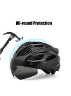 DUNISO Adult bicycle helmet, adjustable mountain riding safety helmet with detachable magnetic goggles, suitable for both men and women，black - Image 4