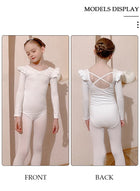 DUNISO Girls Ballet Dresses Leotards with Skirt Dance Dress Long sleeve Ballerina Tutu Outfit Cotton Dress Ballet Skirt Mini Skirt Princess Dresses Dance Wear Clothes for Little Girl - Image 2