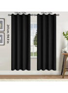 DUNISO 2 Panels Super Large Blackout Curtains (Black,132*241cm)Thermal Insulated Room Darkening Curtains, Grommet Light Blocking Blackout Drapes for Living Room - Image 3