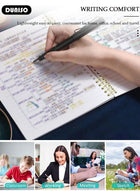 DUNISO A5 80 Pages Loose Leaf Notebook with Waterproof Case Simple Student Loose Leaf Paper Diary Round Hole Removable Loose-Leaf Notebook Business Notebook for Student Office Writing - Image 3