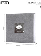 DUNISO 200 Pockets Photo Album with Writing Space and Front Window, Waterproof Linen Photo Album for 4 * 6 Inches photos, Portable Photo Album for Baby Travel Wedding Family - Image 4
