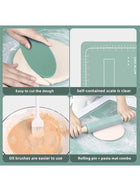 DUNISO 4 Pcs Silicone Baking Set，Reusable Nonstick Bakeware Mats with Rolling Pin，Pastry Brushes and Dough Cutters，Waterproof Pastry Mat with Measurements Liner，Suitable for Making Pastries and Cookies - Image 4