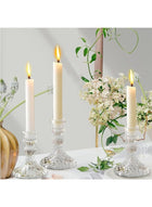 DUNISO 2 Pcs Glass Candle Holders，Clear Candlestick Holder and Taper Candle Holder，Crystal Decorative Candle Stand，for Formal Events, Wedding, Festival,Church, Party & Festival Decoration，Clear - Image 3