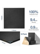 DUNISO 12 Pack Acoustic Panels For Wall, Square Self Adhesive Wall Panels High Density Sound Absorbing Panels，Sound Proof Insulation，Suitable For Walls And Studios，11.8*11.8in，Black - Image 5