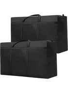 DUNISO 2Pcs Extra Large Storage Bags,Moving Bags with Strong Zippers & Carrying Handles, Waterproof and Dustproof Underbed Storage Organizer Bag, Sturdy and Durable，for Bedding/Duvets/Pillows/Laundry/Clothes/Moving home，110*60*35cm，Black