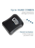 DUNISO Key Lock Box, 4 Digit Combination key box, Portable Combination Lockbox, Wall Mounted Key Storage Box,Waterproof and Anti Theft，For Home, Office, Garage, Apartment,Black (4.6*4*1.4in) - Image 4