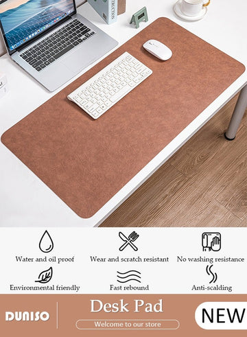 DUNISO Desk Pad Protector Mat, Dual Side PU Leather Desk Mat, Laptop Mat, Desk Protecor Mat, Large Mouse Pad Waterproof Desk Organizers Office Home Table Decor Gaming Writing Mat Smooth