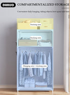 DUNISO Portable Clothes Closet with Side Pockets,Fabric Wardrobe for Hanging Clothes,Freestanding Garment Organizer with Sturdy Fabric Cover,Closet Clothes Organizer with Zipper for Bedroom, Cloakroom Sturdy and Easy Assemble - Image 3