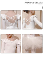 DUNISO Girls Ballet Dresses Leotards with Skirt Dance Dress Long sleeve Ballerina Tutu Outfit Cotton Dress Ballet Skirt Mini Skirt Princess Dresses Dance Wear Clothes for Little Girl - Image 4