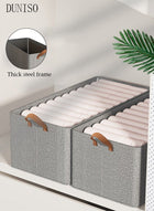 DUNISO 3pcs Wardrobe Clothes Organizer Foldable Closet Storage Organizer for Clothes Jeans Washable Closet Storage Boxes with Carrying Handles Cube Storage Bin for Home Bedroom Office - Image 2