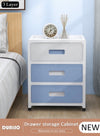 DUNISO 3 Layer Drawer Storage Cabinet with Wheels, Toys Storage Box, Office Desk Storage Box, Drawer Storage Bins for Clothes and Toys, Dust-proof Clothes Storage Cabinet Rack for Living Room, Bathroom, kitchen, Bedroom