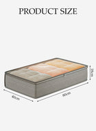 DUNISO 2 Pcs Under Bed Storage Bag Organzier，Collapsible Closet Containers Organizers，Visual Foldable Storage Containers，With Zipper and Handle，Dustproof And Moisture-Proof,for Clothes Comforters Bedding,80*40*18cm - Image 2