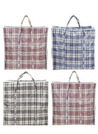 DUNISO Pack of 4 Strong Storage Laundry Bags – Big Moving/Shopping Bags with Zipper & Handles - Reusable Storage Zip Bag, Medium Size Heavy Duty Nylon Organizer Bags for Quilts Blankets Pillows Cloths