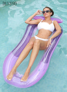 DUNISO Inflatable Pool Float Lounger Raft for Adults and Kids, 160*90CM Floating Mat Inflatable Contour Lounger with Headrest Ultra-Comfort Cooling Pool Raft Floaty Toys - Image 3