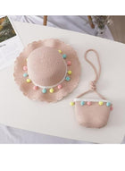 DUNISO 2 Pcs Summer Hat Bag Set，Girls Summer Straw Hat with Shoulder Bag Set，Wide-brimmed Hat with a Floral Ribbon and a Soft Woven Straw Shoulder Bag，for Beach, Travel, and Outings for Girls - Image 5