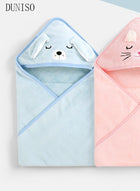 DUNISO Baby Bath Towels Newborn Hooded Baby Towel Ultra Absorbent and Soft Cotton Hooded Washcloth for Baby Toddler Infant Unisex Hooded Baby Bath Towel Blue - Image 4