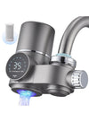 DUNISO Faucet Water Filter，Faucet Mount Water Filter with LED Display, Tap Water Purifier，Includes 1 Filter，Sterilize, Durable，Fits Standard Sink Faucets