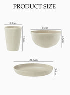 DUNISO 18-Piece Wheat Straw Tableware Set, Reusable, Including Bowls, Cups, Plates, Microwave And Dishwasher Safe, Not Easy To Break, Suitable For Outdoor Camping, Kitchen - Image 2