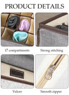 DUNISO 3 in 1 Fabric Closet Storage Organizer Set Foldable Clothes Boxes Large Capacity Wardrobe Stackable Closet Drawer with Handle for Leggings Stockings Socks Underwear - Image 3