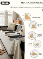 DUNISO 180*130cm Double Sided Chenille Sofa Cover, Washable Geometric Stylish Couch Cover,Tassel Pattern Sofa Cover,Four Seasons Washable Sofa Blanket, Couch Furniture Protector, Non Slip Sectional Sofa Slipcover(180*130cm) - Image 3