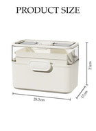 DUNISO Medicine Box Plastic Medicine Storage Box Family Emergency Kit Medical Kit 3 Layers Home First Aid Box Child Proof Medicine Box Organizer Pill Case with Compartments and Handle - Image 4
