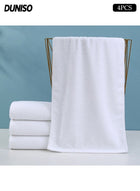 DUNISO 4 Packs Of Cotton Towels,100% Premium Cotton,Ultra Soft and Highly Absorbent,Face Towel for Home, Bathroom ,Hotel,Size 70*30cm(White)