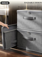 DUNISO 2PCS Large Storage Bags, Clothes Storage Bins with Zip Lid Foldable Closet Organizers Storage Containers with Durable Handles Thick Fabric Storage Box for Blanket Comforter Clothing Bedding - Image 2