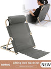DUNISO Lifting Bed Backrest, 5 Gears Portable Folding Adjustable Sit-Up Back Rest, Multi-Function Floor Chair for Bed, Backrest Chair for Reading, Bed Backrest Support with Head Pillow for Neck Head Lumbar Support