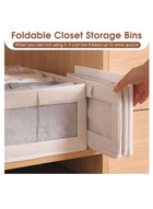 DUNISO 4-Piece Foldable OrganizerJeans Storage BoxWardrobe Clothes OrganizerVisible Linen Storage BoxDrawer Organizers For Clothing Washable Storage Box - Image 5