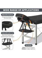 DUNISO Portable Massage Bed,Foldable Massage Tables,SPA Bed with Stainless Steel Fram,Strong Load-Bearing Capacity,Height Adjustable,for SPA Salon Tattoo Massage Therapeutic Treatment - Image 3