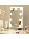 DUNISO Hollywood Makeup Mirror With Light, 9 Led Bulbs, Smart Touch, Three-Color Dimmable, 360° Rotation, White