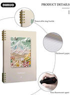 DUNISO A5 80 Pages Loose Leaf Notebook with Waterproof Case Simple Student Loose Leaf Paper Diary Round Hole Removable Loose-Leaf Notebook Business Notebook for Student Office Writing - Image 2