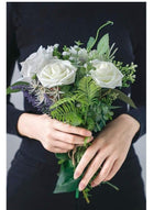 DUNISO Artificial Flowers Real Looking Ivory Foam Fake Roses with Stems for DIY Wedding Bouquets White Bridal Shower Centerpieces Arrangements Party Tables Decoration, 25pcs - Image 2