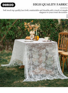 DUNISO 180*300 cm Lace Tablecloth Rectangular Classic Wedding Lace Tablecloth Overlays Rustic Table Cloth Runner Tablecloth Floral Lace Table Cloths for Wedding Decorations Dining Table Kitchen Birthday Party Picnic Indoor Outdoor - Image 5