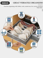 DUNISO 4pcs Wardrobe Clothes Organizer Sock Underwear Drawer Organizer Dividers Cell Foldable Fabric Dresser Closet Storage Box and Storage Bins for Clothing, Baby Clothes, Bra, Panty, Scarf, Ties, Scarves - Image 3