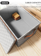 DUNISO 3 Pack Closet Storage Box with Lid and Handle, Stackable Wardrobe Clothes Organizer, Foldable Closet Storage Basket, Cube Storage Bins for Clothing, T-Shirt, Jeans, Sweaters, Toys & Books (18L) - Image 5