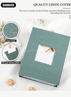 DUNISO 200 Pockets Photo Album with Writing Space and Front Window, Waterproof Linen Photo Album for 4 * 6 Inches photos, Portable Photo Album for Baby Travel Wedding Family - Image 3