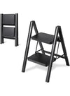 DUNISO Two-Step Ladder, Folding Ladder, Non-Slip Pedal, Multi-Functional Ladder Stool, Portable And Lightweight, Wide Non-Slip Pedal, Suitable For Home, Kitchen, Library, Office