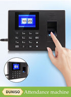 DUNISO Intelligent Biometric Fingerprint Password Attendance Machine, Employee Sign-In Recorder, Clock-In Machine, Employee Intelligent Fingerprint Sign-In Reporting Machine, Attendance Clock